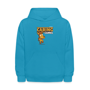 Caring Camel Character Comfort Kids Hoodie - turquoise