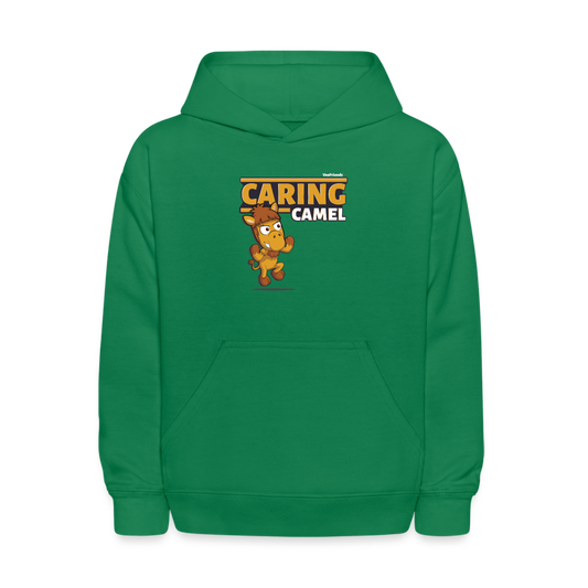 Caring Camel Character Comfort Kids Hoodie - kelly green