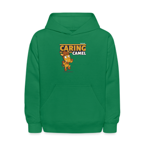 Caring Camel Character Comfort Kids Hoodie - kelly green