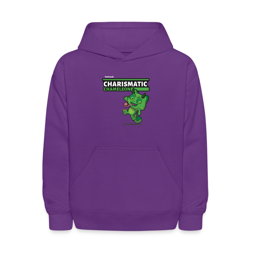 Charismatic Chameleon Character Comfort Kids Hoodie - purple