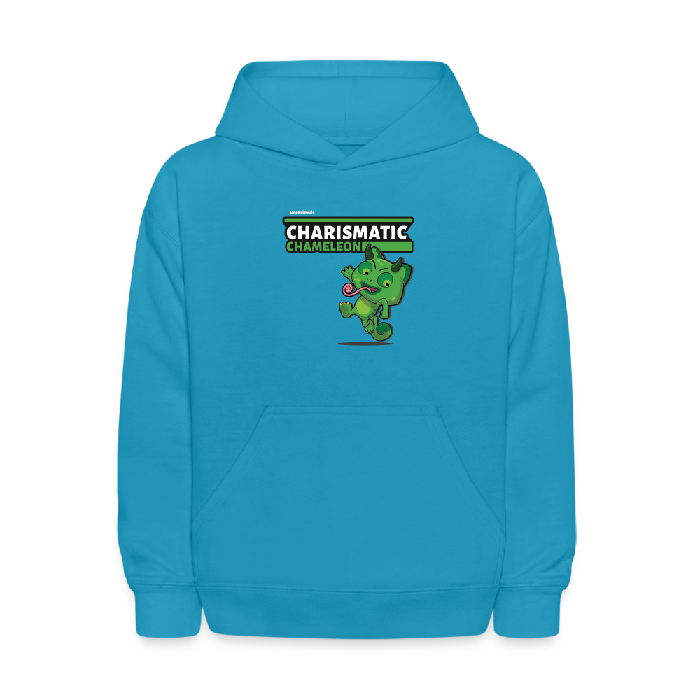 Charismatic Chameleon Character Comfort Kids Hoodie - turquoise