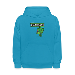 Charismatic Chameleon Character Comfort Kids Hoodie - turquoise