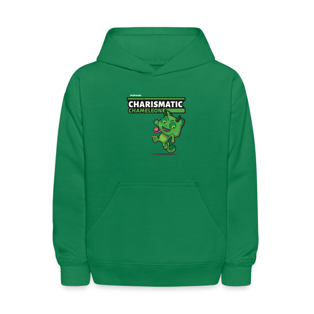 Charismatic Chameleon Character Comfort Kids Hoodie - kelly green