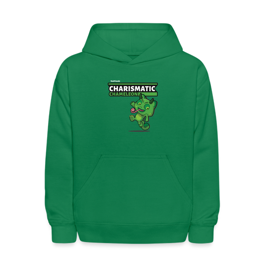 Charismatic Chameleon Character Comfort Kids Hoodie - kelly green