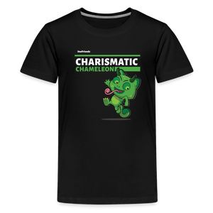 Charismatic Chameleon Character Comfort Kids Tee - black