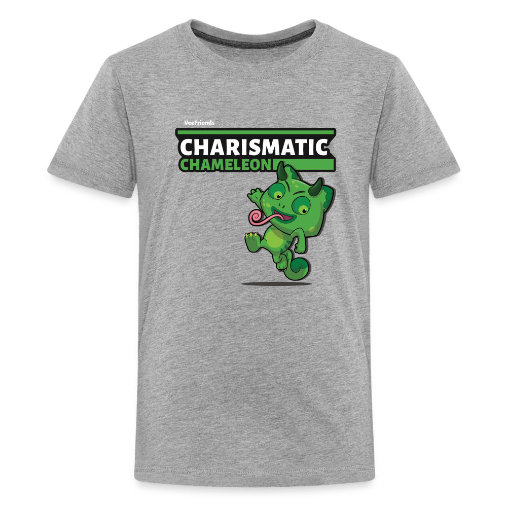 Charismatic Chameleon Character Comfort Kids Tee - heather gray