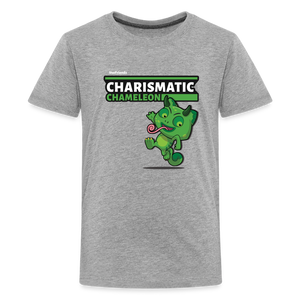 Charismatic Chameleon Character Comfort Kids Tee - heather gray