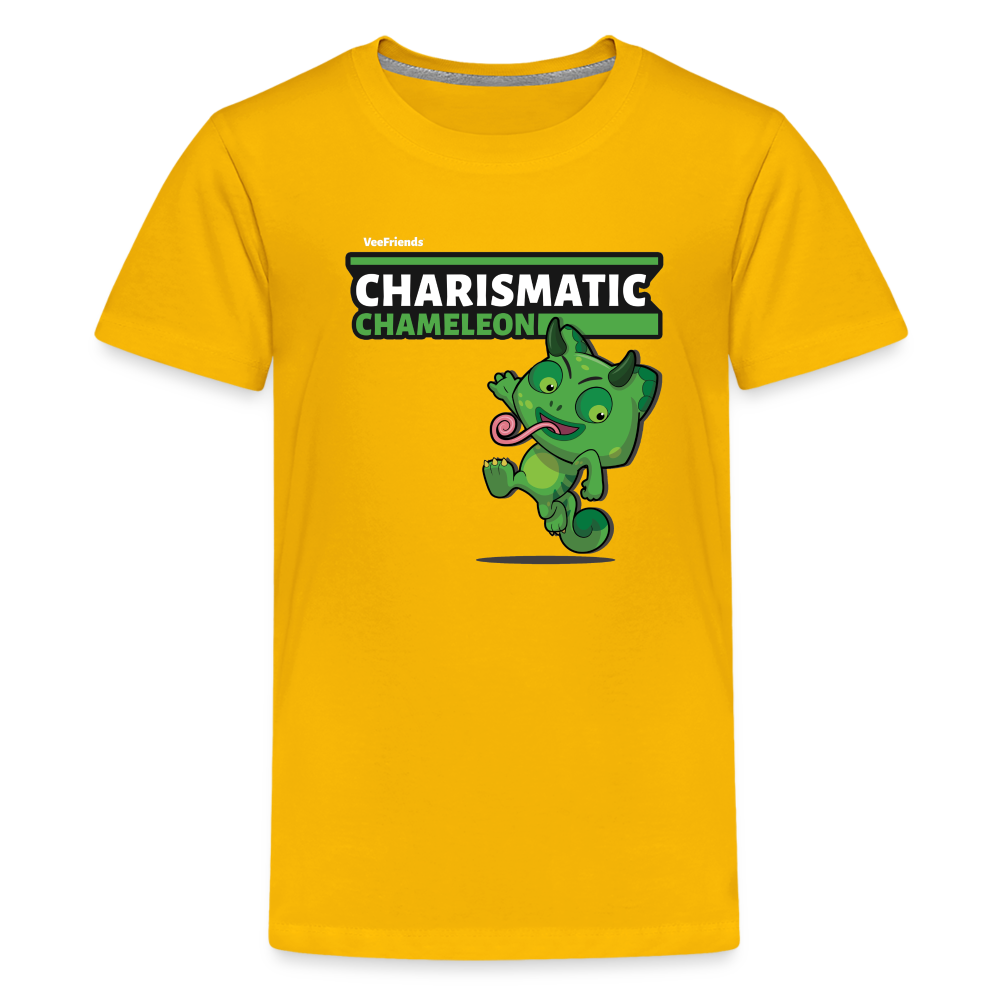 Charismatic Chameleon Character Comfort Kids Tee - sun yellow