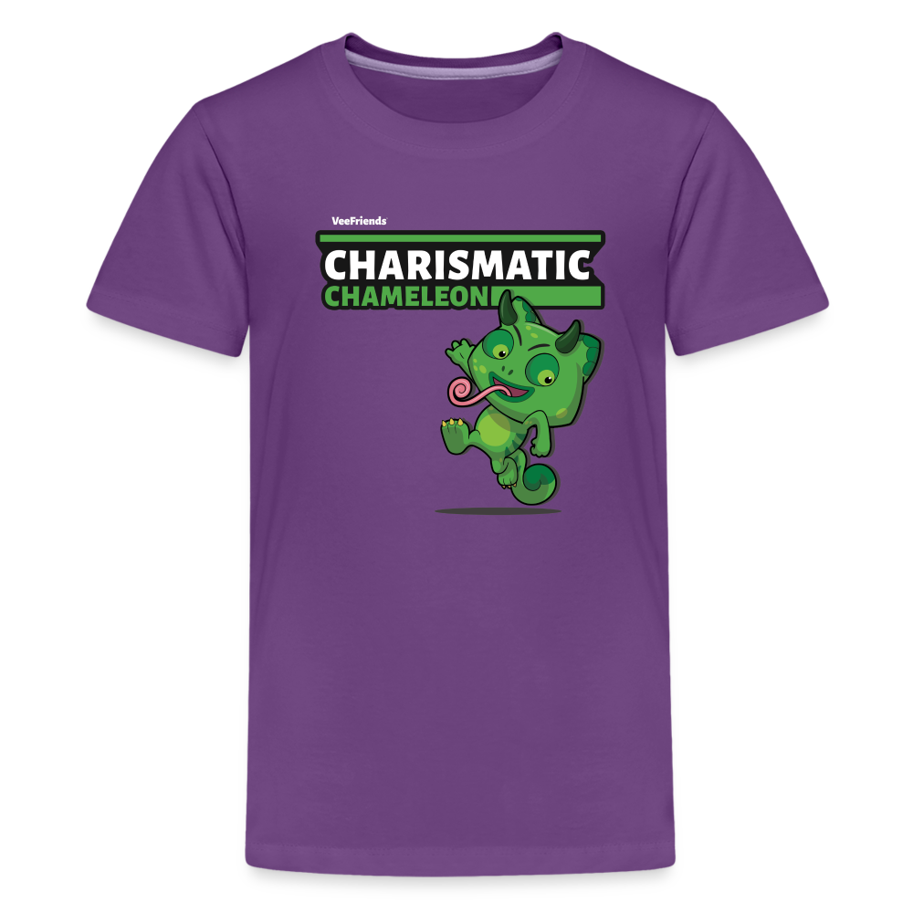 Charismatic Chameleon Character Comfort Kids Tee - purple