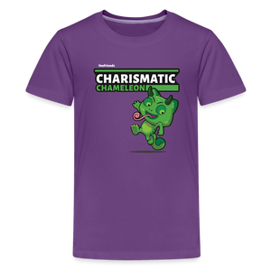 Charismatic Chameleon Character Comfort Kids Tee - purple