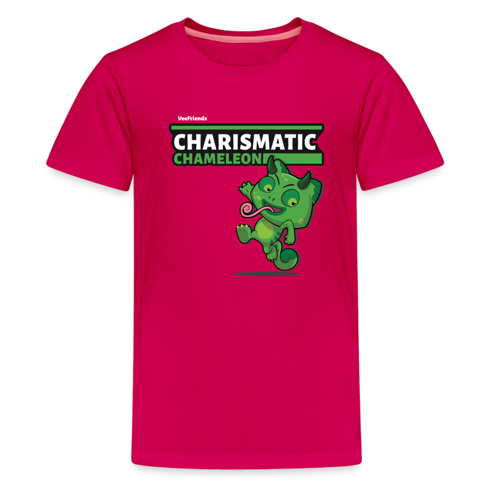 Charismatic Chameleon Character Comfort Kids Tee - dark pink