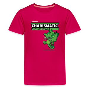 Charismatic Chameleon Character Comfort Kids Tee - dark pink