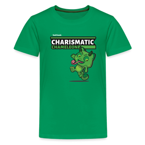 Charismatic Chameleon Character Comfort Kids Tee - kelly green