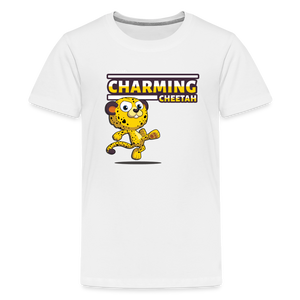 Charming Cheetah Character Comfort Kids Tee - white