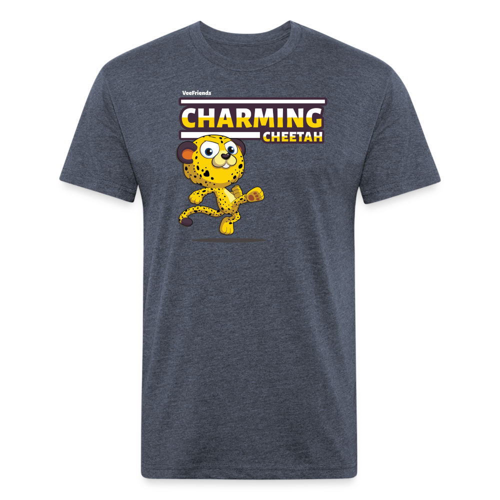 Charming Cheetah Character Comfort Adult Tee - heather navy