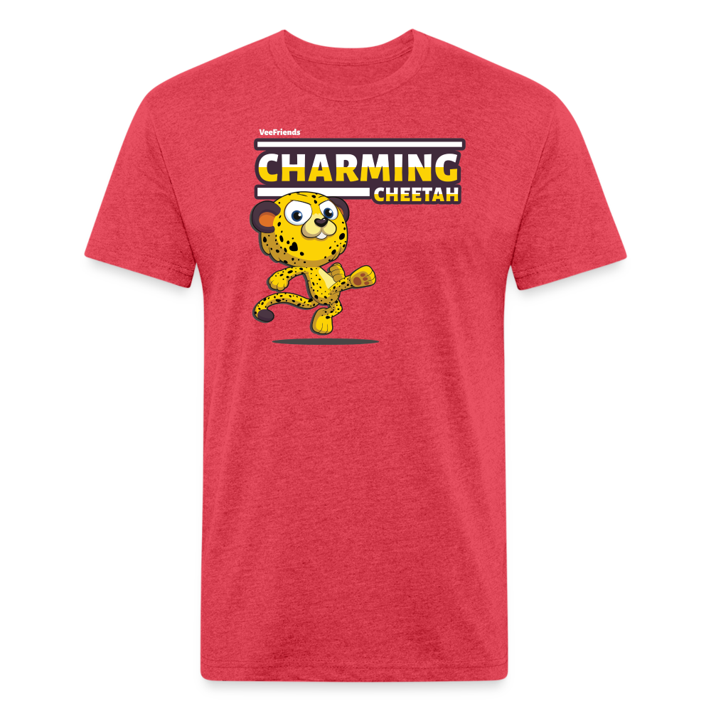 Charming Cheetah Character Comfort Adult Tee - heather red