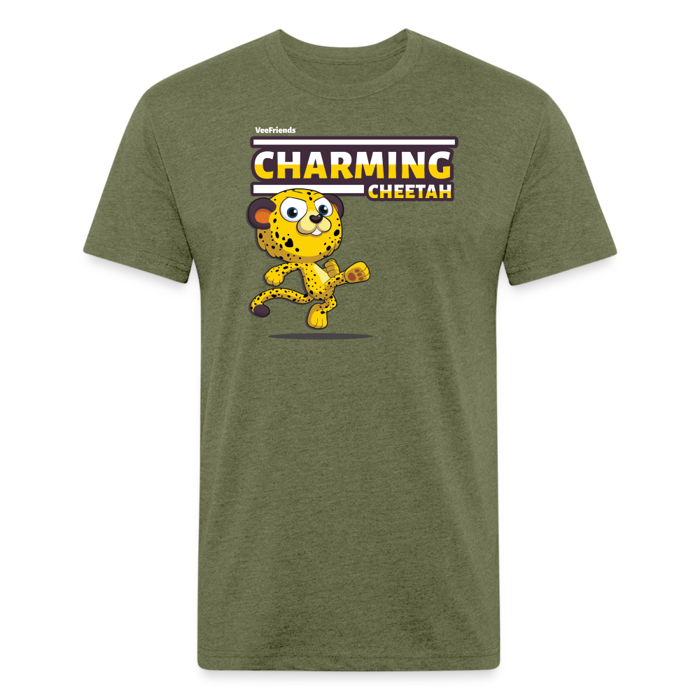 Charming Cheetah Character Comfort Adult Tee - heather military green