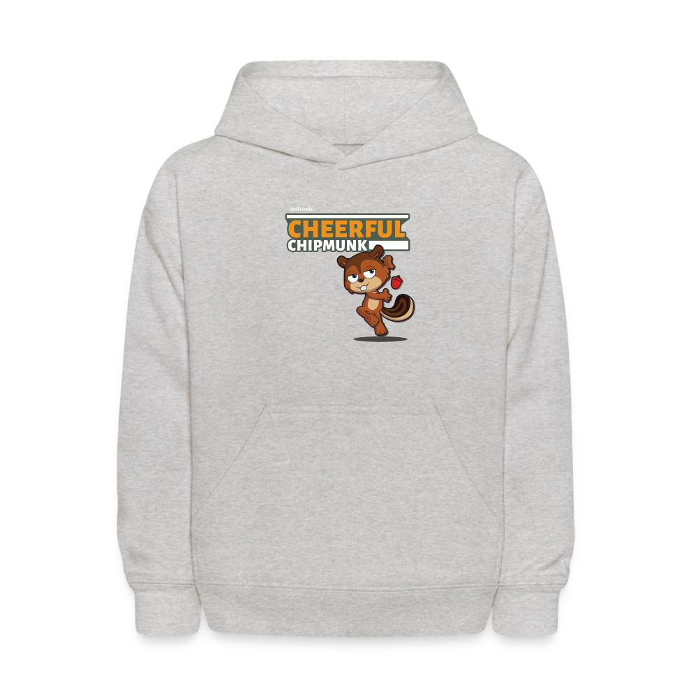 Cheerful Chipmunk Character Comfort Kids Hoodie - heather gray