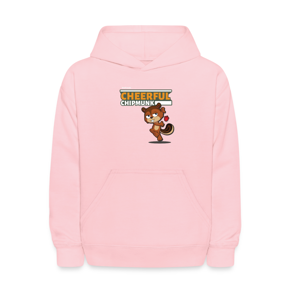 Cheerful Chipmunk Character Comfort Kids Hoodie - pink