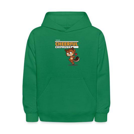 Cheerful Chipmunk Character Comfort Kids Hoodie - kelly green