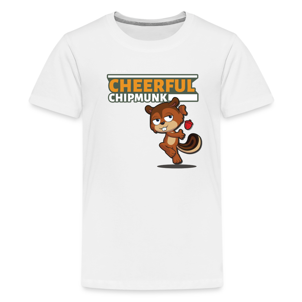 Cheerful Chipmunk Character Comfort Kids Tee - white