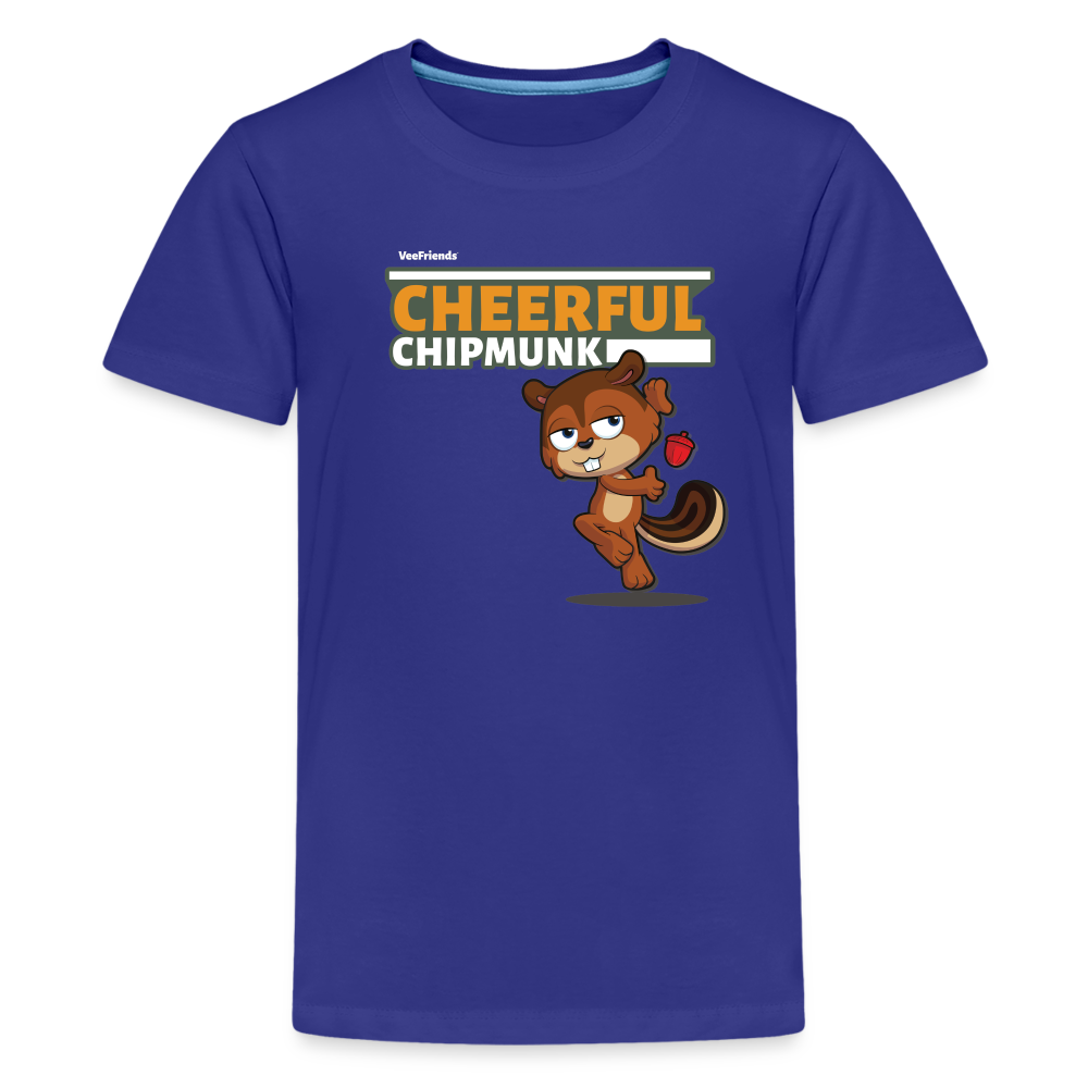 Cheerful Chipmunk Character Comfort Kids Tee - royal blue