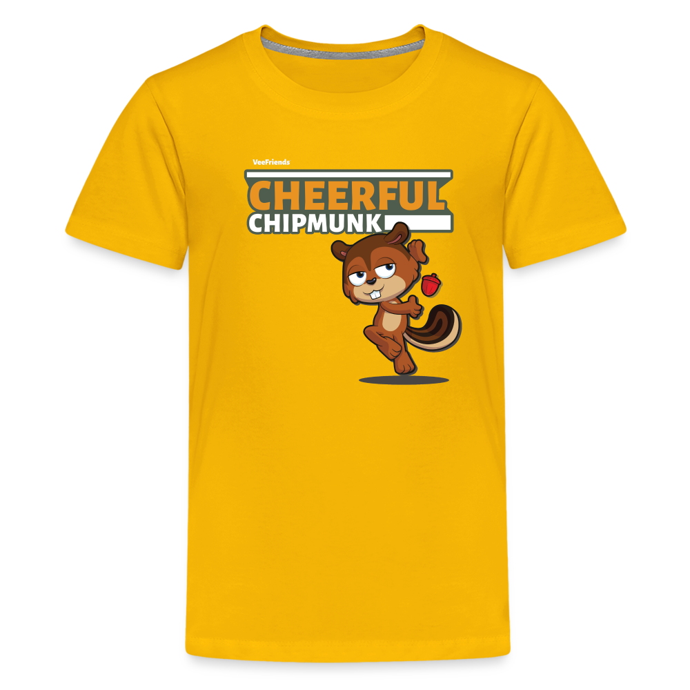 Cheerful Chipmunk Character Comfort Kids Tee - sun yellow