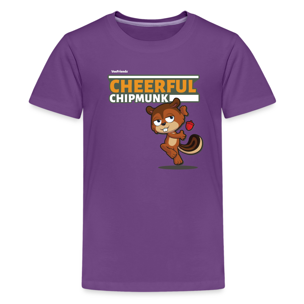 Cheerful Chipmunk Character Comfort Kids Tee - purple