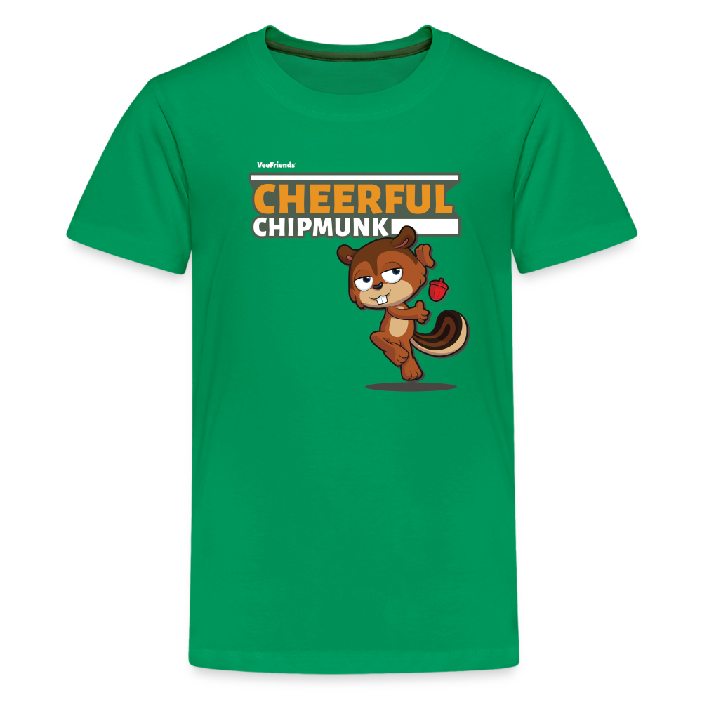 Cheerful Chipmunk Character Comfort Kids Tee - kelly green