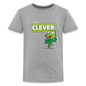 Clever Crocodile Character Comfort Kids Tee - heather gray