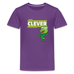 Clever Crocodile Character Comfort Kids Tee - purple
