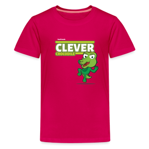 Clever Crocodile Character Comfort Kids Tee - dark pink