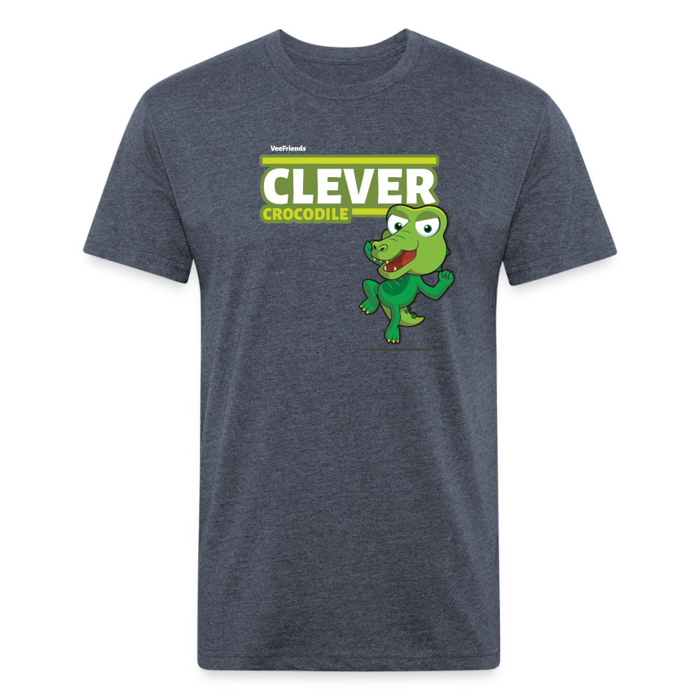 Clever Crocodile Character Comfort Adult Tee - heather navy