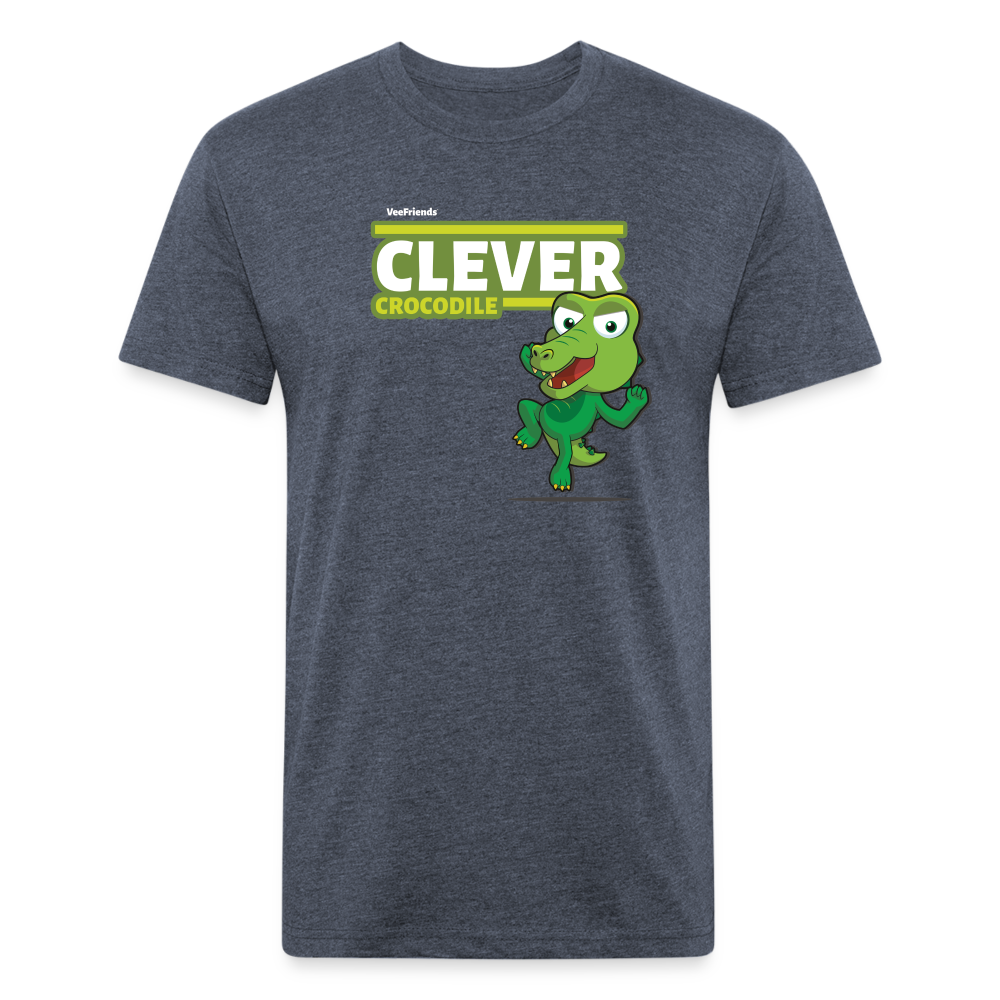 
            
                Load image into Gallery viewer, Clever Crocodile Character Comfort Adult Tee - heather navy
            
        