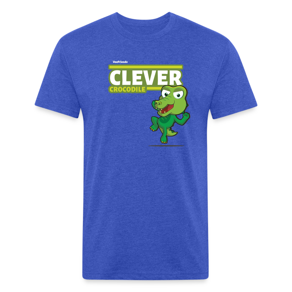 Clever Crocodile Character Comfort Adult Tee - heather royal