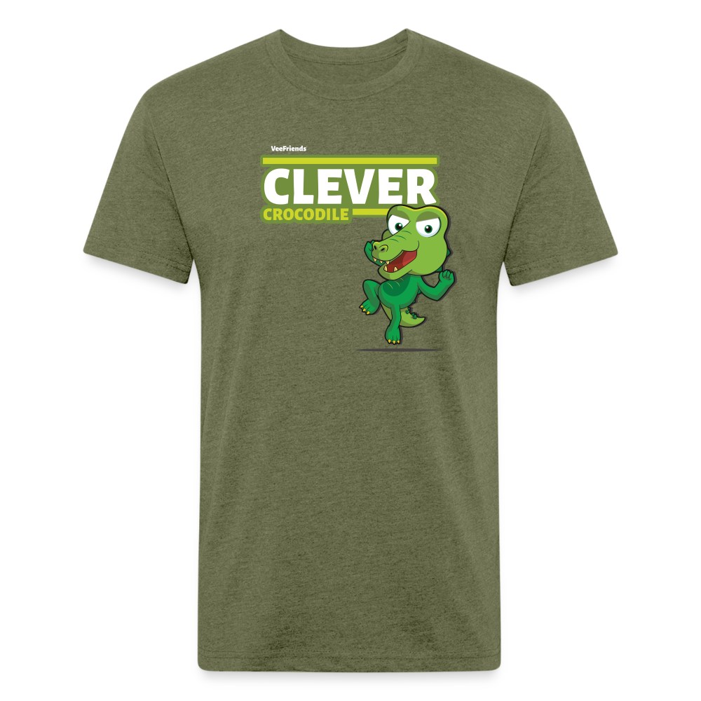 Clever Crocodile Character Comfort Adult Tee - heather military green