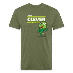 Clever Crocodile Character Comfort Adult Tee - heather military green