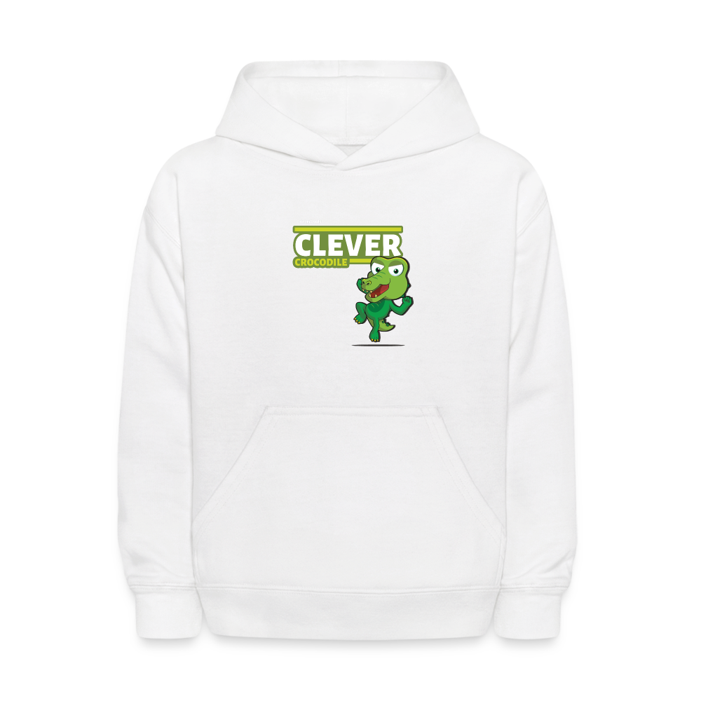 Clever Crocodile Character Comfort Kids Hoodie - white