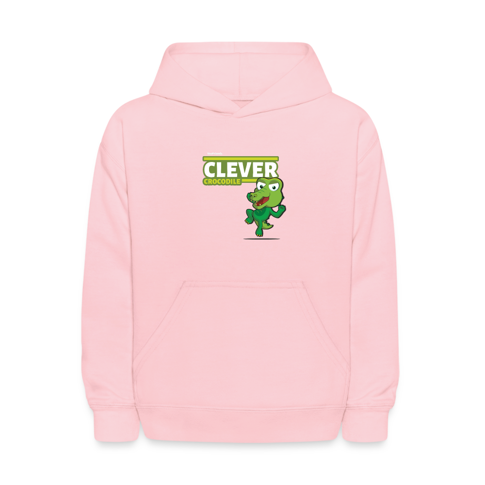 Clever Crocodile Character Comfort Kids Hoodie - pink