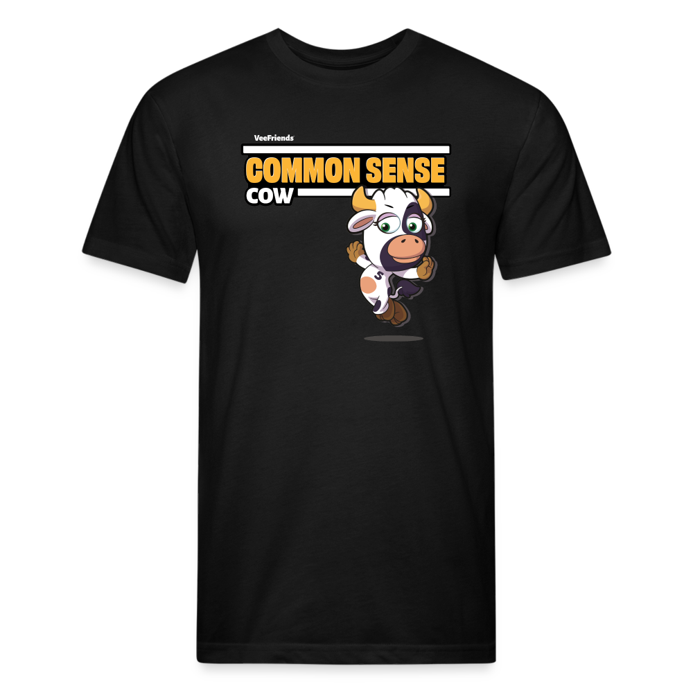 Common Sense Cow Character Comfort Adult Tee - black