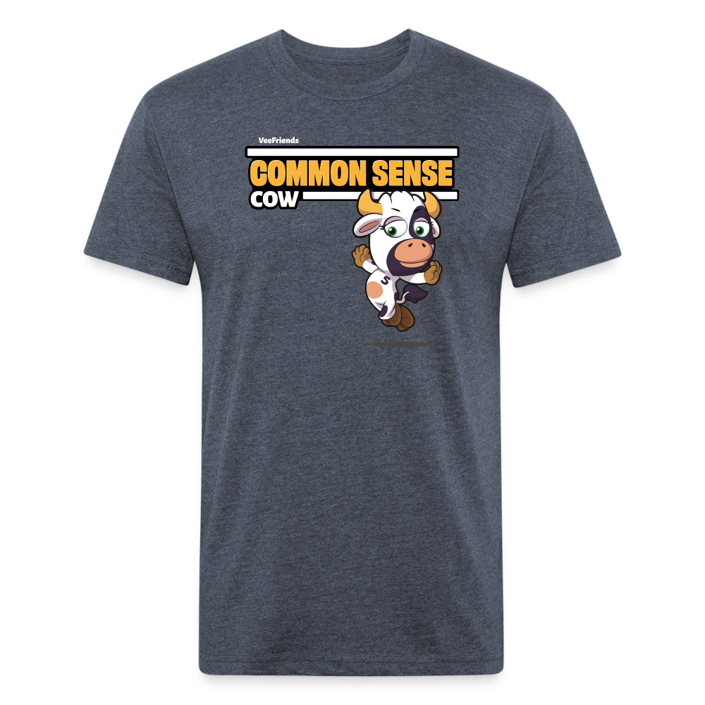 Common Sense Cow Character Comfort Adult Tee - heather navy