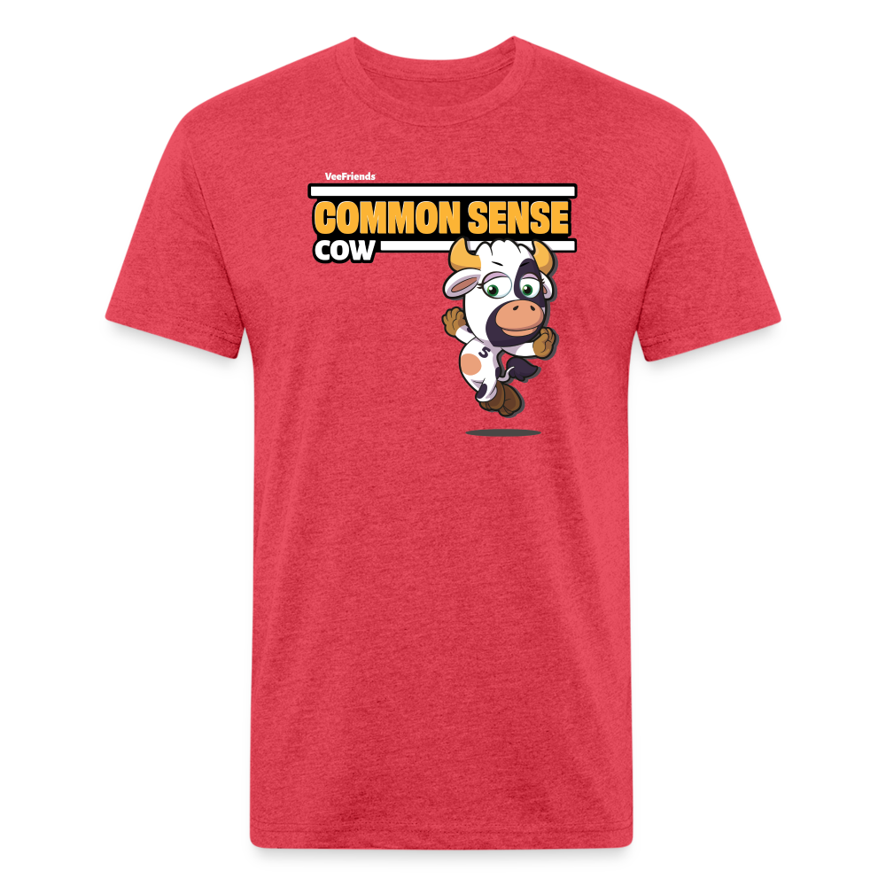 Common Sense Cow Character Comfort Adult Tee - heather red