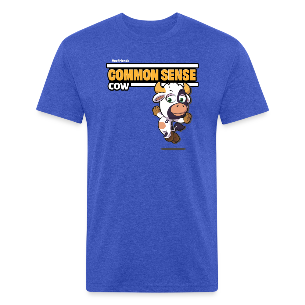 Common Sense Cow Character Comfort Adult Tee - heather royal