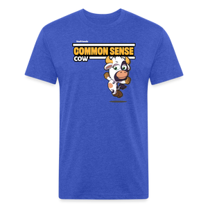 Common Sense Cow Character Comfort Adult Tee - heather royal