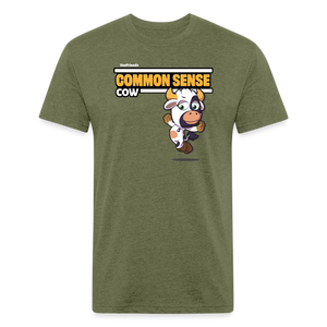 Common Sense Cow Character Comfort Adult Tee - heather military green
