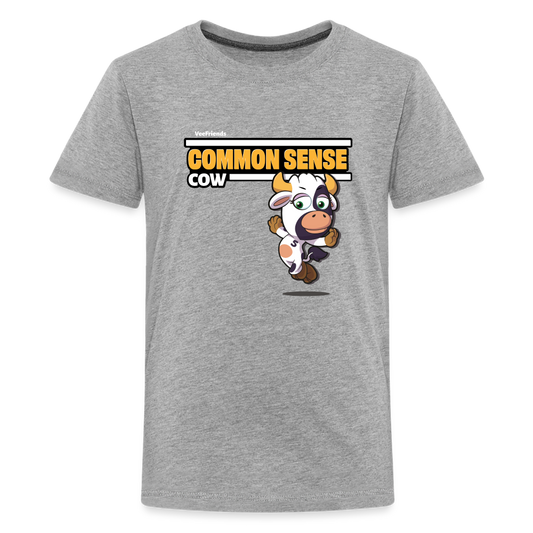 Common Sense Cow Character Comfort Kids Tee - heather gray