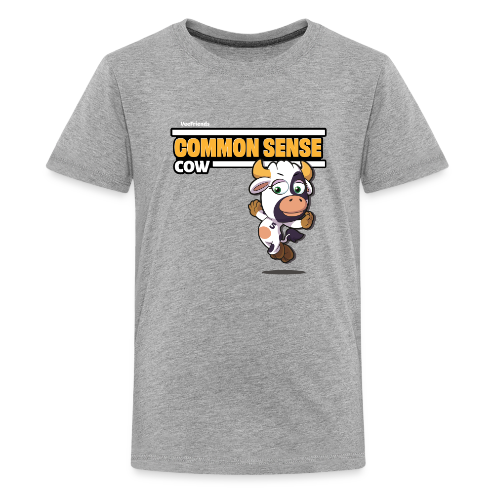 Common Sense Cow Character Comfort Kids Tee - heather gray