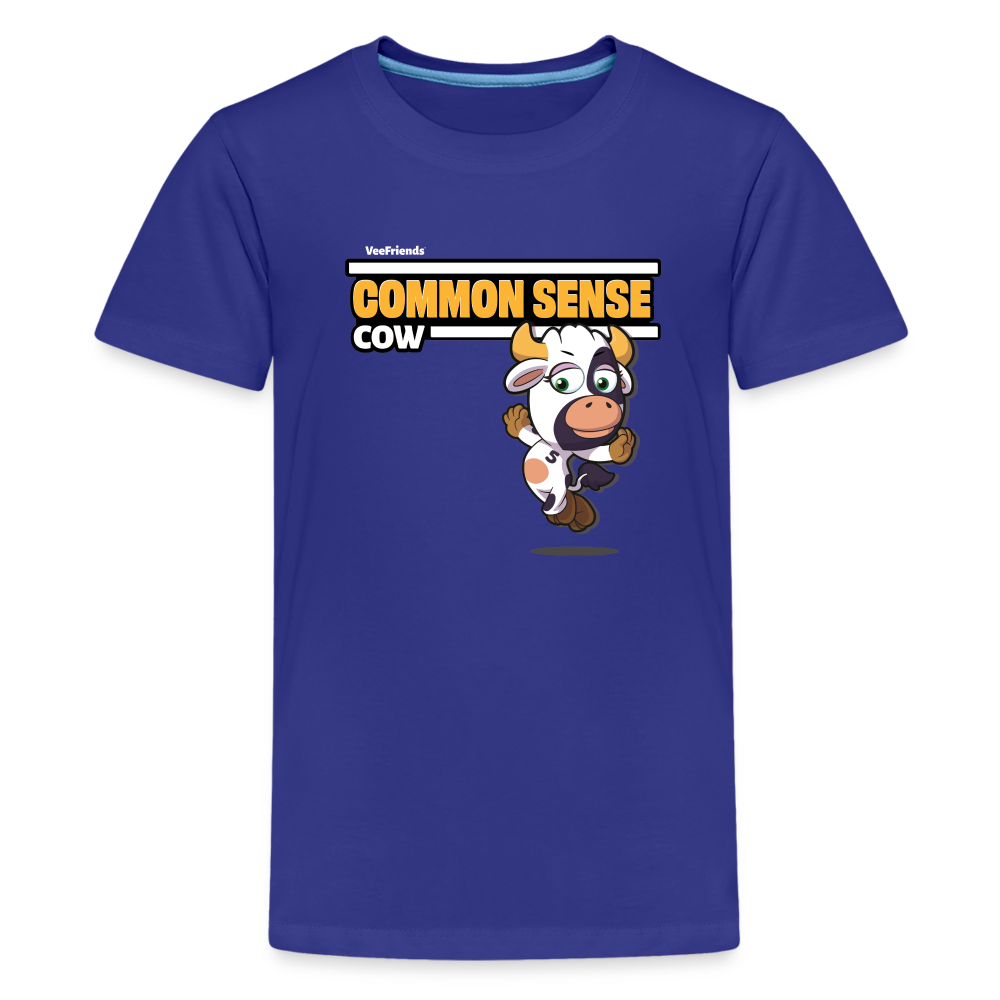 Common Sense Cow Character Comfort Kids Tee - royal blue