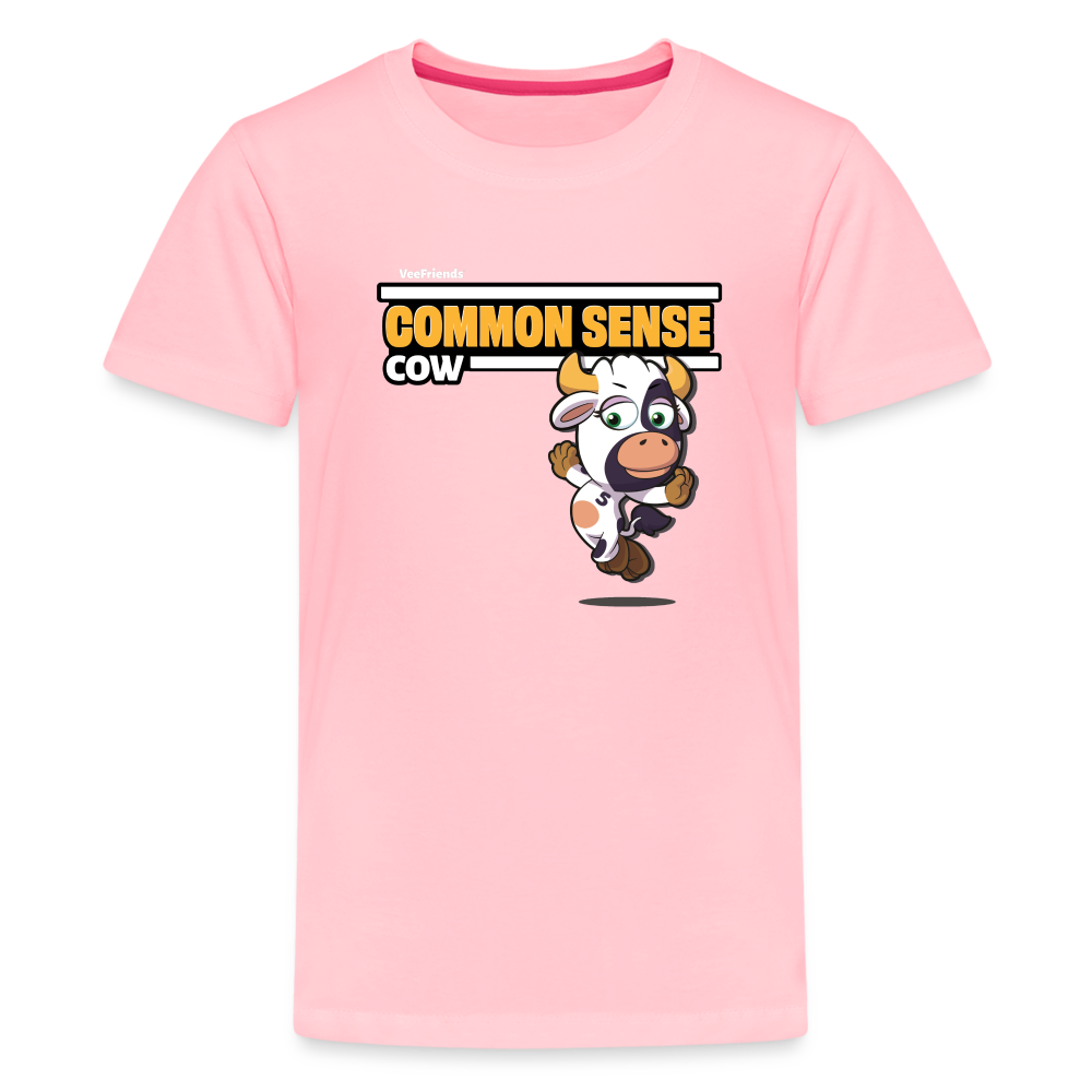 
            
                Load image into Gallery viewer, Common Sense Cow Character Comfort Kids Tee - pink
            
        