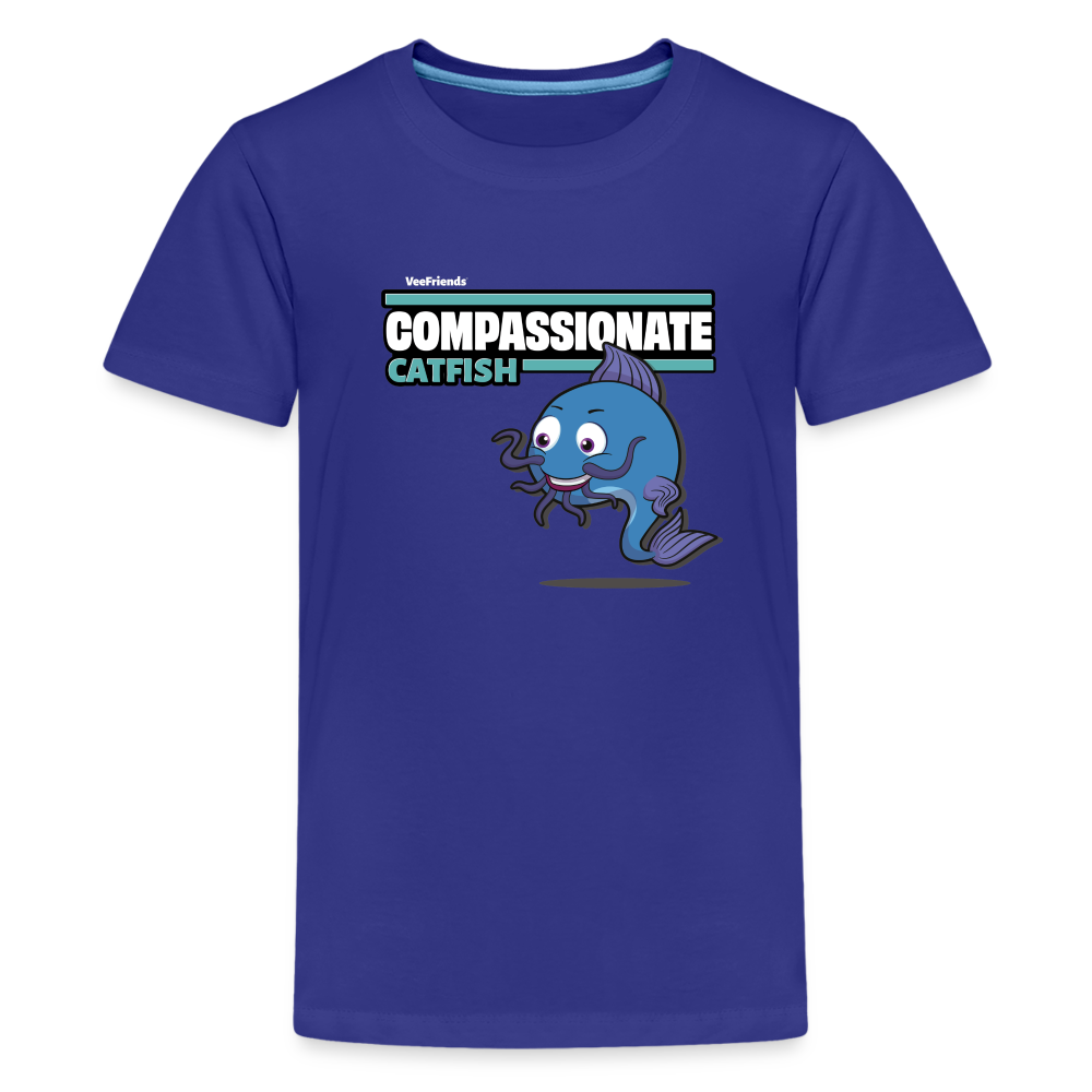 Compassionate Catfish Character Comfort Kids Tee - royal blue